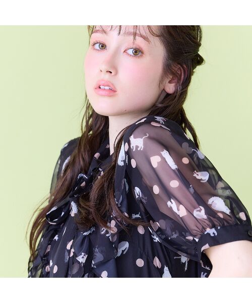 Rose Tiara / ローズティアラ シャツ・ブラウス | にゃんこプリントブラウス | 詳細2