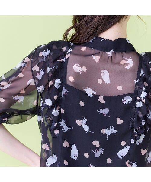 Rose Tiara / ローズティアラ シャツ・ブラウス | にゃんこプリントブラウス | 詳細3