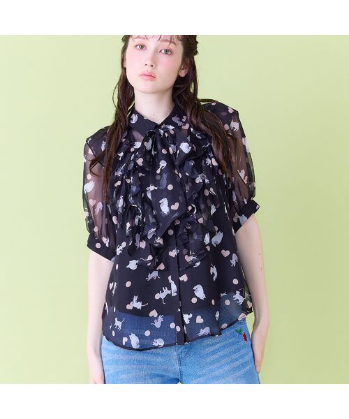 Rose Tiara / ローズティアラ シャツ・ブラウス | にゃんこプリントブラウス | 詳細4