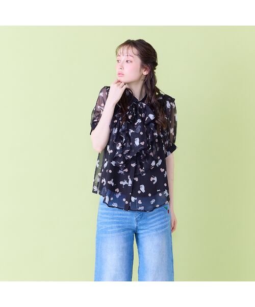 Rose Tiara / ローズティアラ シャツ・ブラウス | にゃんこプリントブラウス | 詳細5