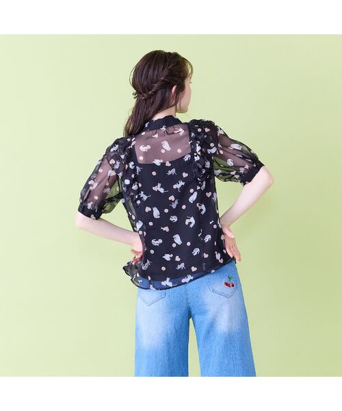 Rose Tiara / ローズティアラ シャツ・ブラウス | にゃんこプリントブラウス | 詳細6