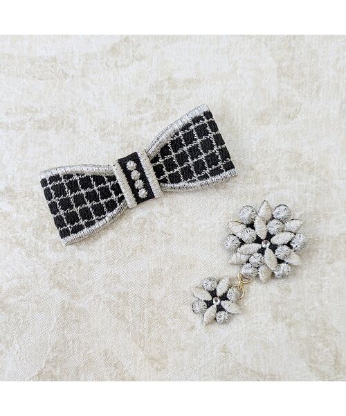 Rose Tiara / ローズティアラ ハット | 【3WAY】リボン刺繍ブローチ | 詳細1