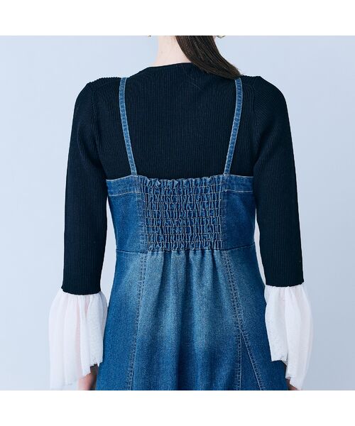 Rose Tiara / ローズティアラ ミニ丈・ひざ丈ワンピース | デニムキャミソールドレス | 詳細8