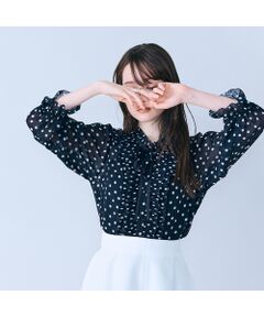 Rose Tiara / ローズティアラ シャツ・ブラウス | シアープリーツフリルブラウス/ ドット