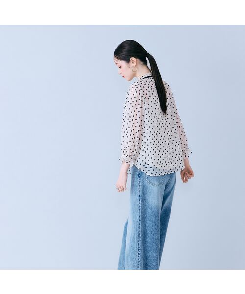 Rose Tiara / ローズティアラ シャツ・ブラウス | シアープリーツフリルブラウス/ ドット | 詳細2