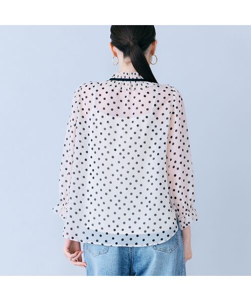Rose Tiara / ローズティアラ シャツ・ブラウス | シアープリーツフリルブラウス/ ドット | 詳細3