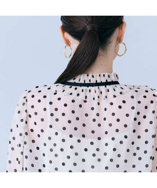 Rose Tiara / ローズティアラ シャツ・ブラウス | シアープリーツフリルブラウス/ ドット | 詳細7