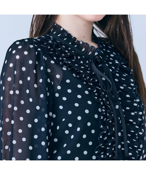 Rose Tiara / ローズティアラ シャツ・ブラウス | シアープリーツフリルブラウス/ ドット | 詳細10