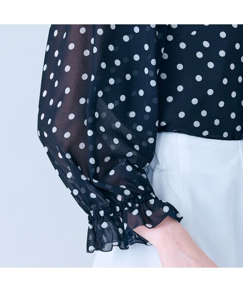 Rose Tiara / ローズティアラ シャツ・ブラウス | シアープリーツフリルブラウス/ ドット | 詳細11