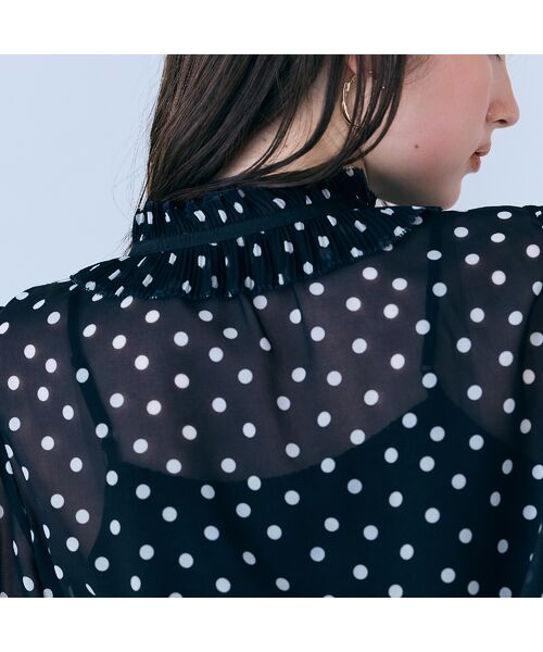 Rose Tiara / ローズティアラ シャツ・ブラウス | シアープリーツフリルブラウス/ ドット | 詳細12