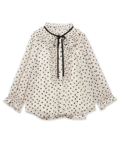 Rose Tiara / ローズティアラ シャツ・ブラウス | シアープリーツフリルブラウス/ ドット | 詳細15