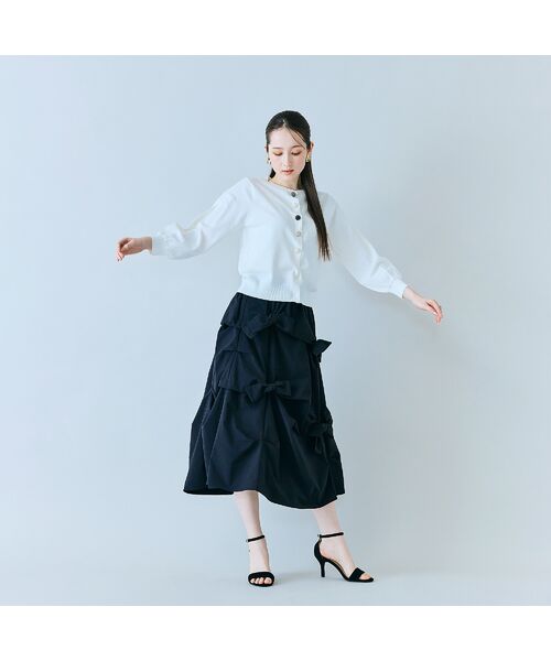 Rose Tiara / ローズティアラ ミニ・ひざ丈スカート | 立体リボンモチーフロングスカート | 詳細1