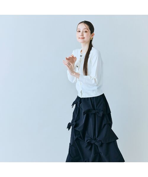 Rose Tiara / ローズティアラ ミニ・ひざ丈スカート | 立体リボンモチーフロングスカート | 詳細3