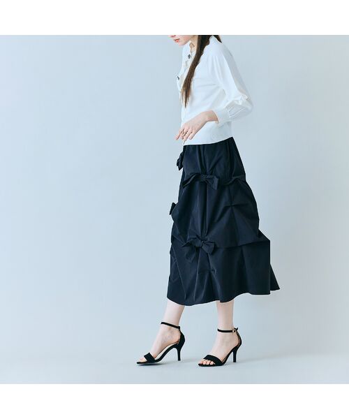 Rose Tiara / ローズティアラ ミニ・ひざ丈スカート | 立体リボンモチーフロングスカート | 詳細5