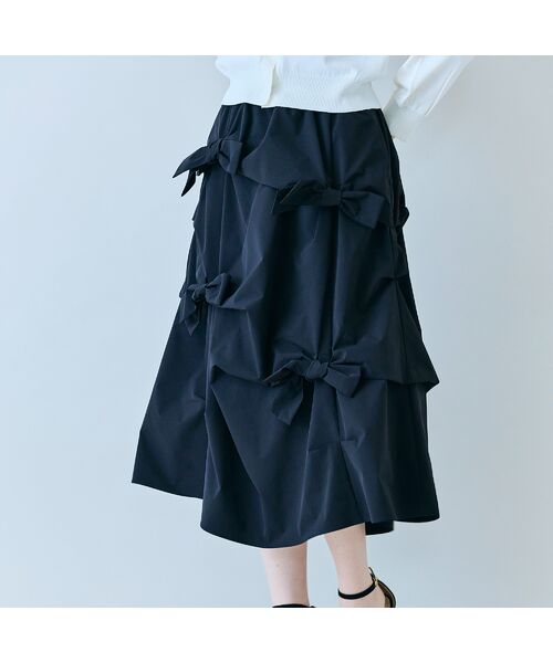 Rose Tiara / ローズティアラ ミニ・ひざ丈スカート | 立体リボンモチーフロングスカート | 詳細7