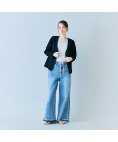 Rose Tiara / ローズティアラ ノーカラージャケット | カラミノーカラーVネックジャケット