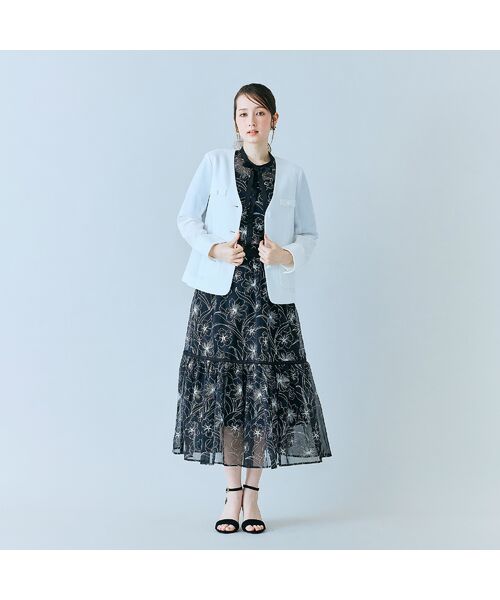 Rose Tiara / ローズティアラ ノーカラージャケット | カラミノーカラーVネックジャケット | 詳細2