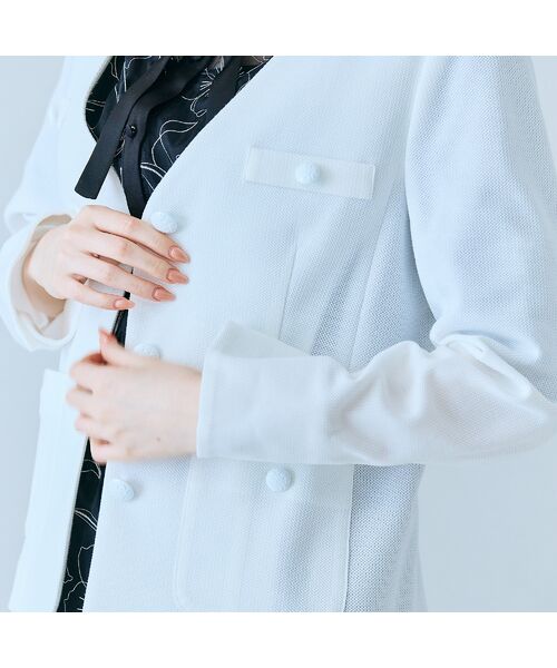 Rose Tiara / ローズティアラ ノーカラージャケット | カラミノーカラーVネックジャケット | 詳細4