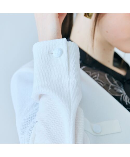 Rose Tiara / ローズティアラ ノーカラージャケット | カラミノーカラーVネックジャケット | 詳細5