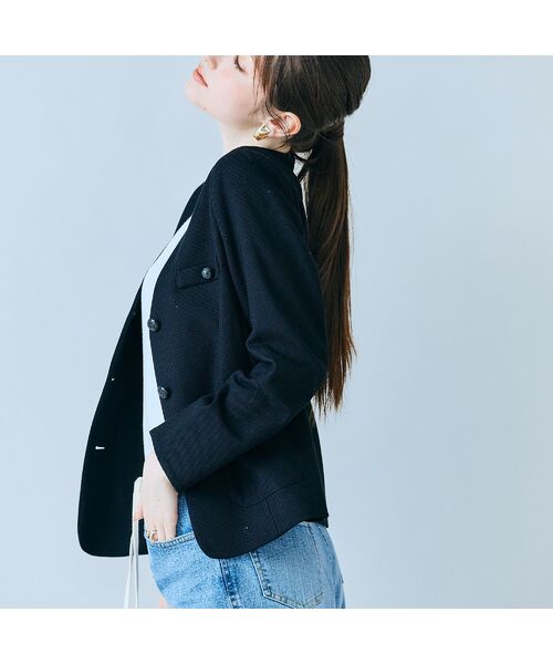 Rose Tiara / ローズティアラ ノーカラージャケット | カラミノーカラーVネックジャケット | 詳細7