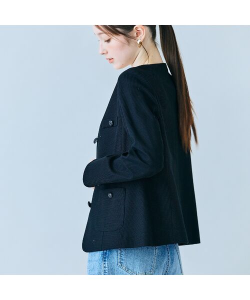 Rose Tiara / ローズティアラ ノーカラージャケット | カラミノーカラーVネックジャケット | 詳細8