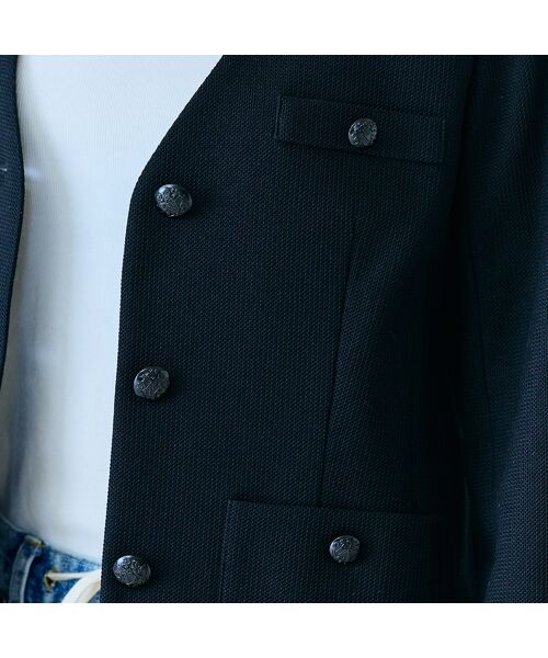 Rose Tiara / ローズティアラ ノーカラージャケット | カラミノーカラーVネックジャケット | 詳細11