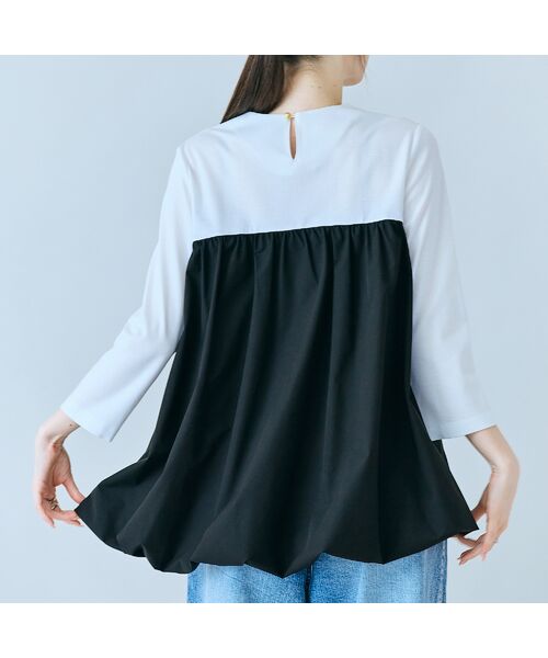 Rose Tiara / ローズティアラ カットソー | リボンモチーフ付き異素材カットソー | 詳細4