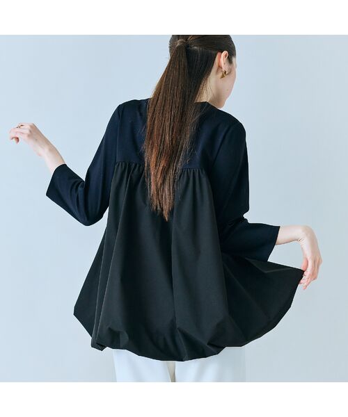 Rose Tiara / ローズティアラ カットソー | リボンモチーフ付き異素材カットソー | 詳細13