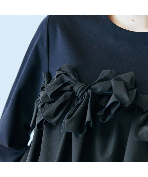 Rose Tiara / ローズティアラ カットソー | リボンモチーフ付き異素材カットソー | 詳細14