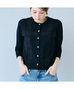 Rose Tiara / ローズティアラ ニット・セーター | クロスレースカーディガン