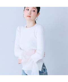 Rose Tiara / ローズティアラ ニット・セーター | 袖口シアーラッフルリブニット