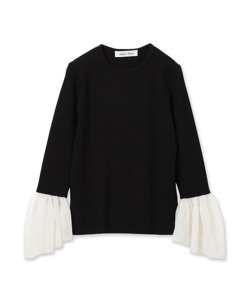 Rose Tiara / ローズティアラ ニット・セーター | 袖口シアーラッフルリブニット | 詳細14