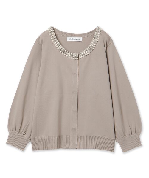 Rose Tiara / ローズティアラ ニット・セーター | 襟ぐりパールビジュー付きカーディガン | 詳細16
