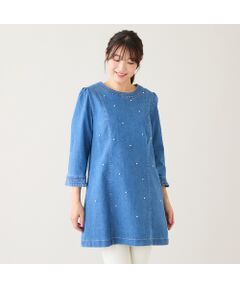 Rose Tiara / ローズティアラ チュニック | 【伸縮性◎】パールスタッズデニムチュニック