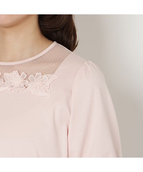 Rose Tiara / ローズティアラ カットソー | 【大人気シリーズ】【接触冷感/綿100%】ドットチュールフラワーカットソー | 詳細12