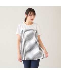 Rose Tiara / ローズティアラ カットソー | 【接触冷感/UVカット/綿100％】ボーダーフレアカットソー