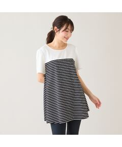 Rose Tiara / ローズティアラ カットソー | 【接触冷感/UVカット/綿100％】ボーダーフレアカットソー