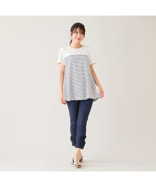 Rose Tiara / ローズティアラ カットソー | 【接触冷感/UVカット/綿100％】ボーダーフレアカットソー | 詳細2