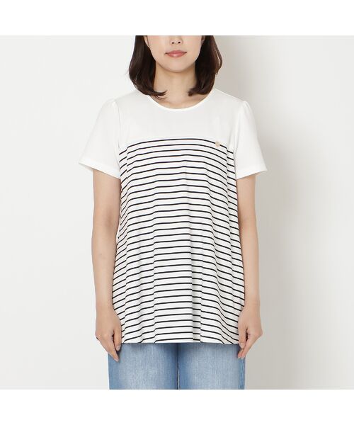 Rose Tiara / ローズティアラ カットソー | 【接触冷感/UVカット/綿100％】ボーダーフレアカットソー | 詳細7