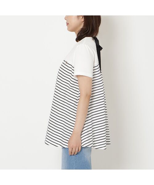 Rose Tiara / ローズティアラ カットソー | 【接触冷感/UVカット/綿100％】ボーダーフレアカットソー | 詳細8