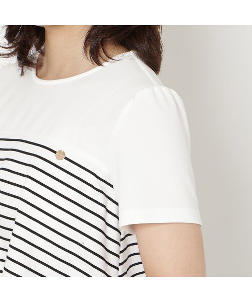 Rose Tiara / ローズティアラ カットソー | 【接触冷感/UVカット/綿100％】ボーダーフレアカットソー | 詳細12