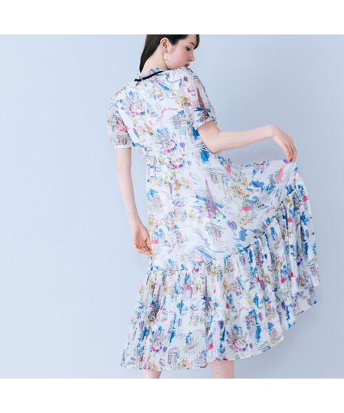 Rose Tiara / ローズティアラ ミニ丈・ひざ丈ワンピース | パリプリントワンピース | 詳細3
