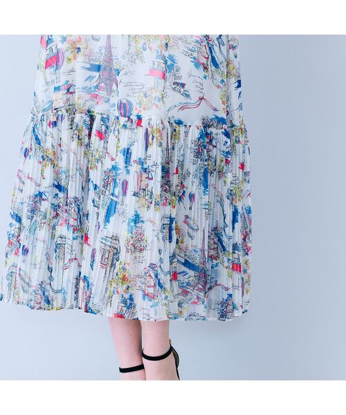 Rose Tiara / ローズティアラ ミニ丈・ひざ丈ワンピース | パリプリントワンピース | 詳細7