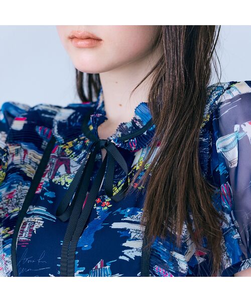 Rose Tiara / ローズティアラ ミニ丈・ひざ丈ワンピース | パリプリントワンピース | 詳細8