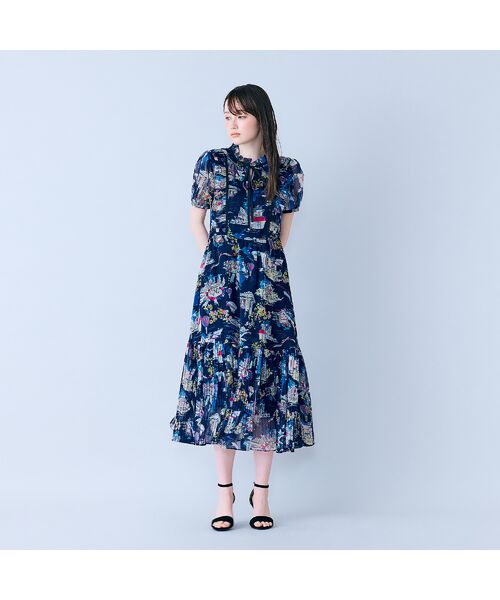 Rose Tiara / ローズティアラ ミニ丈・ひざ丈ワンピース | パリプリントワンピース | 詳細9