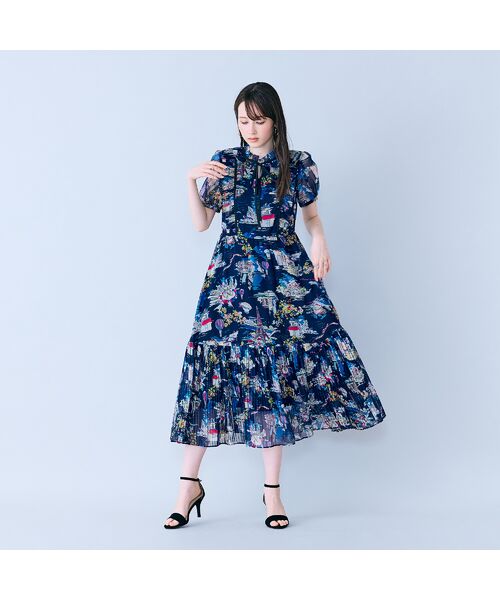 Rose Tiara / ローズティアラ ミニ丈・ひざ丈ワンピース | パリプリントワンピース | 詳細10