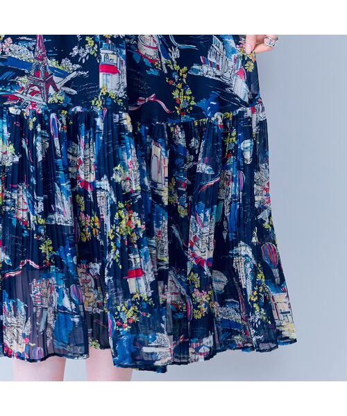 Rose Tiara / ローズティアラ ミニ丈・ひざ丈ワンピース | パリプリントワンピース | 詳細15