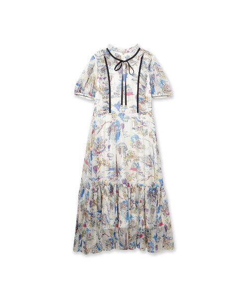 Rose Tiara / ローズティアラ ミニ丈・ひざ丈ワンピース | パリプリントワンピース | 詳細17
