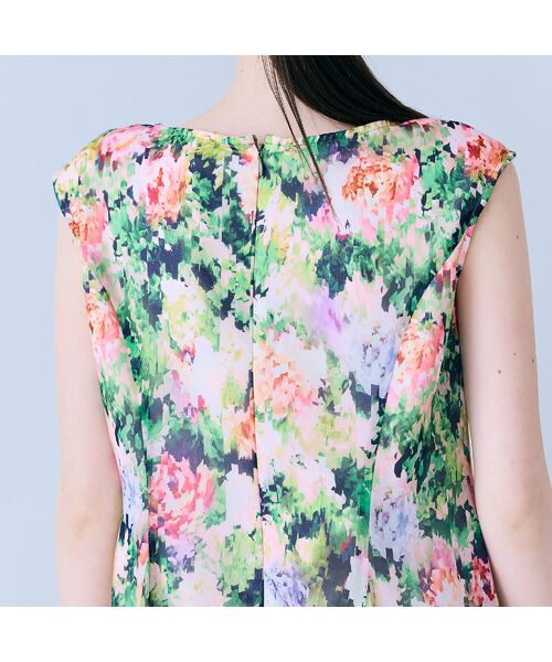 Rose Tiara / ローズティアラ ミニ丈・ひざ丈ワンピース | モザイクフラワープリントワンピース | 詳細4