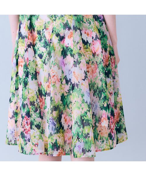 Rose Tiara / ローズティアラ ミニ丈・ひざ丈ワンピース | モザイクフラワープリントワンピース | 詳細5